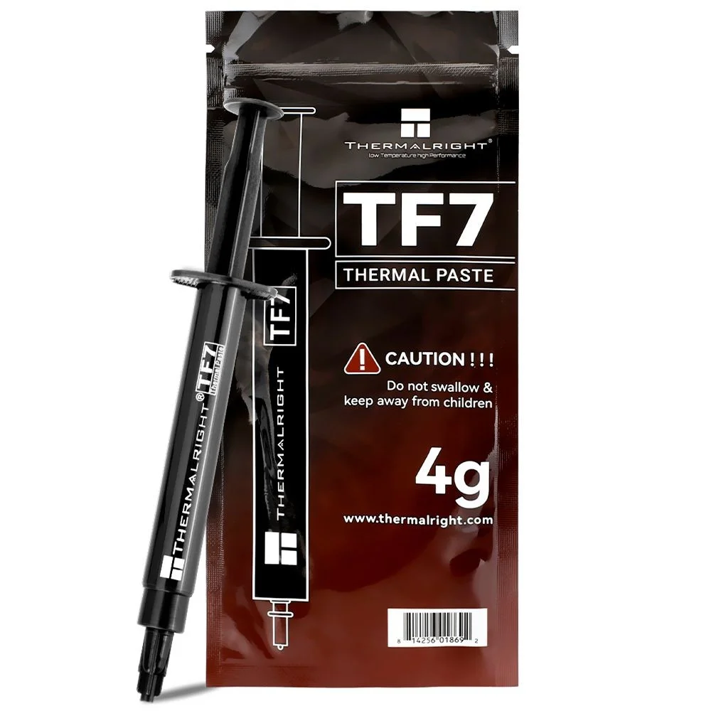 Imagem 2 de 3 do produto Pasta Térmica Thermalright Tf7 4g Cinza 12.8 W/m.k Alta Condutividade Processador Cpu Gpu Cooler Gamer Performance