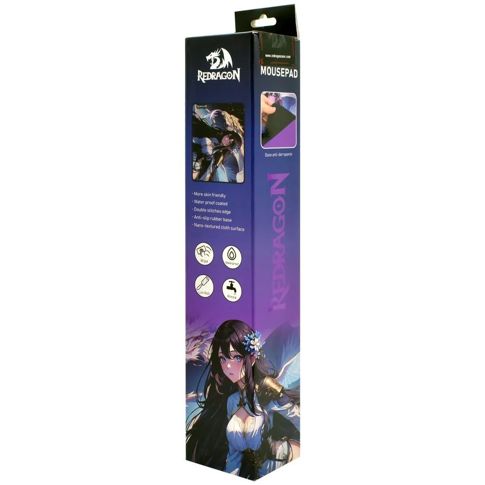 Imagem 5 de 5 do produto Mousepad Gamer Redragon P046-s Ak1 S 330x260mm 3mm Antiderrapante Superfície Control Borracha Natural Preto