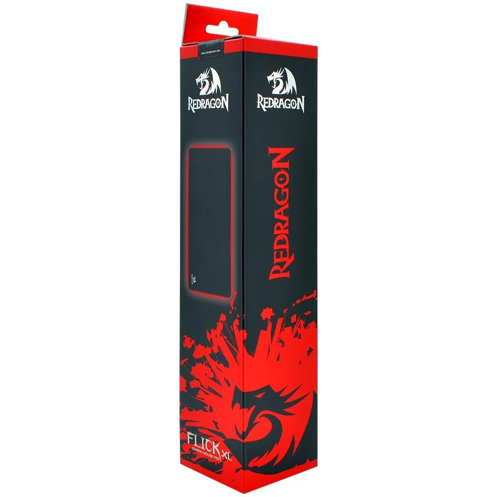 Imagem 2 de 4 do produto Mousepad Gamer Redragon P032 Flick Xl 900x400mm Superfície Speed Antiderrapante Borda Costurada Preto