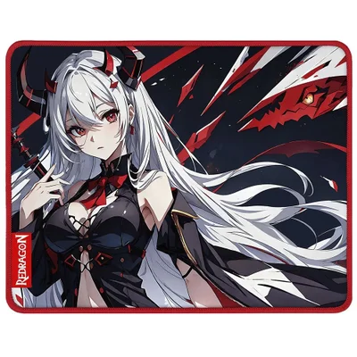 Mousepad Gamer Redragon P047-s Akashi S Speed 330x260x3mm Base Emborrachada Antiderrapante Preto Bordas Costuradas