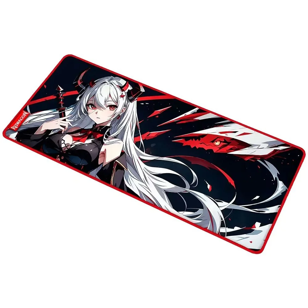 Imagem 2 de 4 do produto Mousepad Gamer Redragon P047-l Ak L 900x400 4mm Grande Extra Grande Superfície Speed Bordas Costuradas Antiderrapante Preto