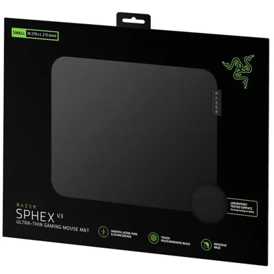 Mousepad Gamer Razer Sphex V3 Small Rz02-03820100-r3u1 Ultrafino 0.4mm Superfície Rígida Antiderrapante Preto