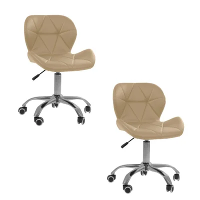 Kit 02 Cadeiras Office Eiffel Slim Ajustável Oficial Kit 2