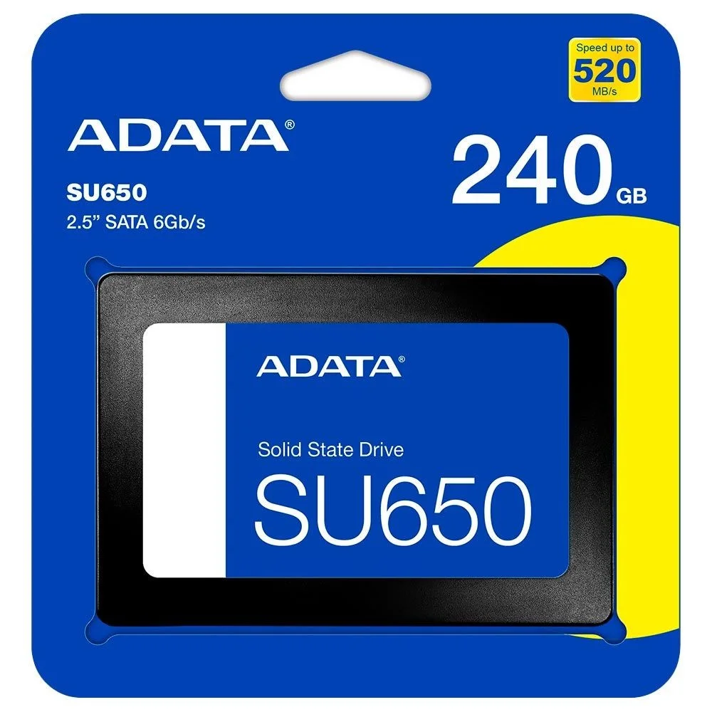 Imagem 3 de 3 do produto SSD Adata Ultimate Su650 240GB 2.5 " Sata 3 Asu650ss-240gt-r Leitura 520mb/s 3d Nand Interno Notebook PC