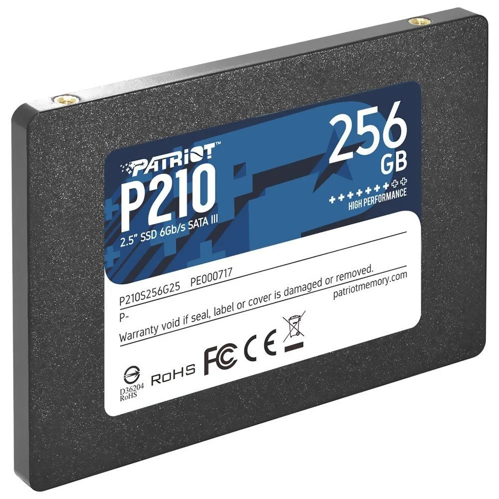 Imagem 2 de 3 do produto SSD Patriot P210 256gb 2.5 Sata 3 P210s256g25 Leitura 500mb/s Notebook PC Gamer Interno Solid State Drive