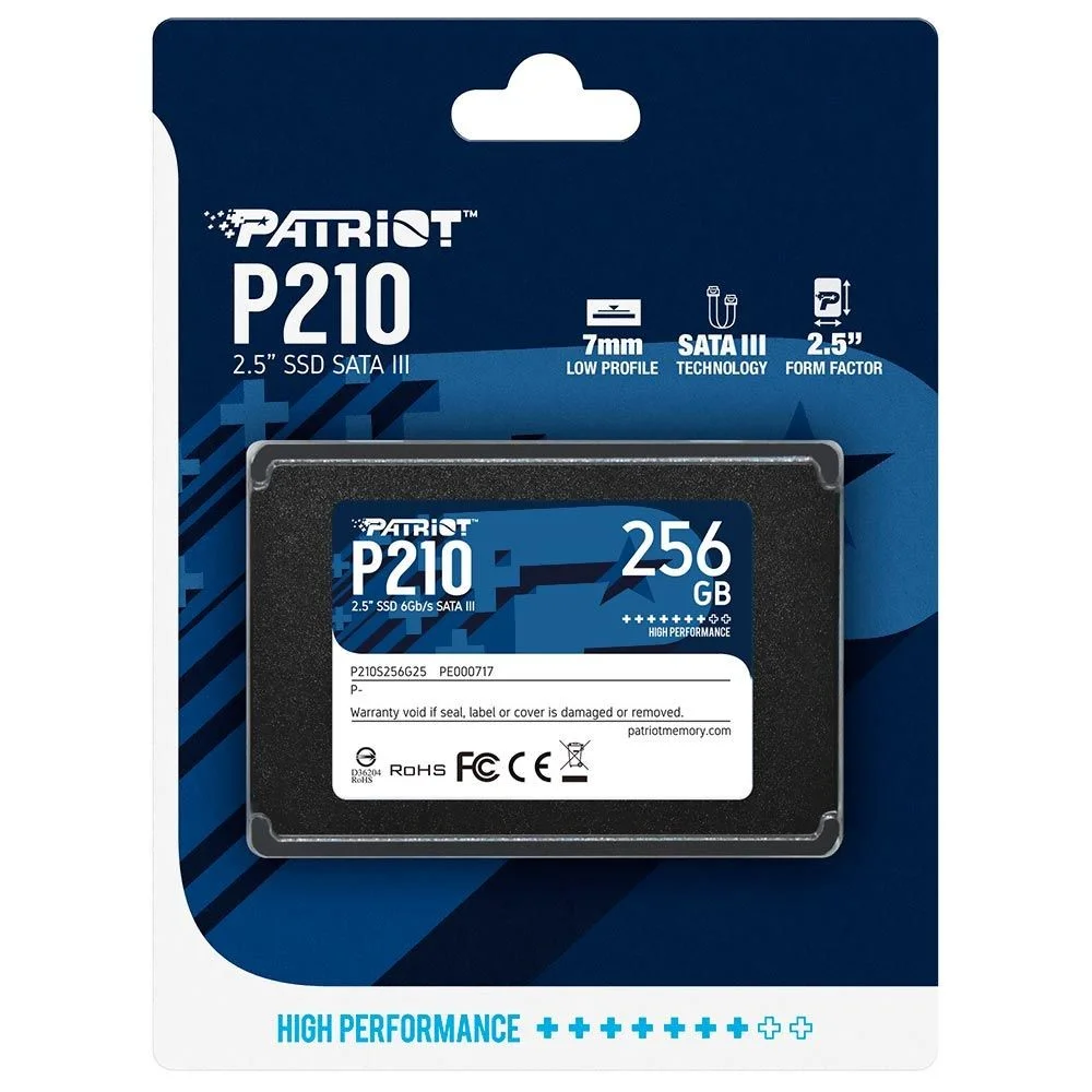 Imagem 3 de 3 do produto SSD Patriot P210 256gb 2.5 Sata 3 P210s256g25 Leitura 500mb/s Notebook PC Gamer Interno Solid State Drive