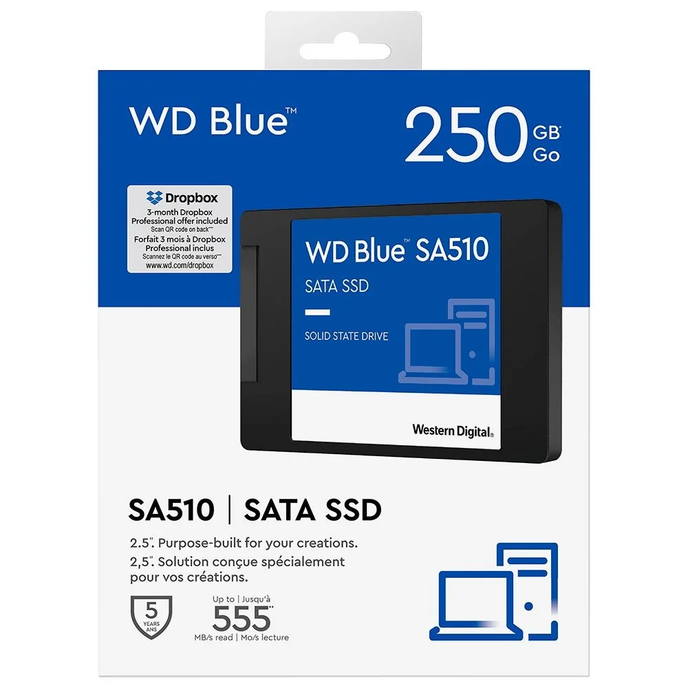 Imagem 3 de 3 do produto SSD Sandisk Wd Blue Sa510 250gb 2.5 Sata 3 Wds250g3b0a Leitura 555mb/s Interno Notebook PC