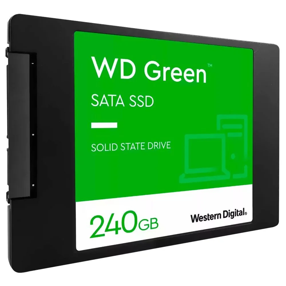 Imagem 2 de 3 do produto SSD Sandisk 240GB Wd Green 2.5 Sata 3 Wds240g3g0a Leitura 545mb/s Interno Notebook PC Caseiro Rápido