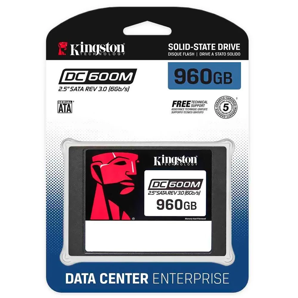 Imagem 3 de 3 do produto SSD Kingston Sedc600m/960g Dc600m 960gb 2.5 Sata 3 Enterprise Server 3d Tlc Plp Hot-plug Alta Performance