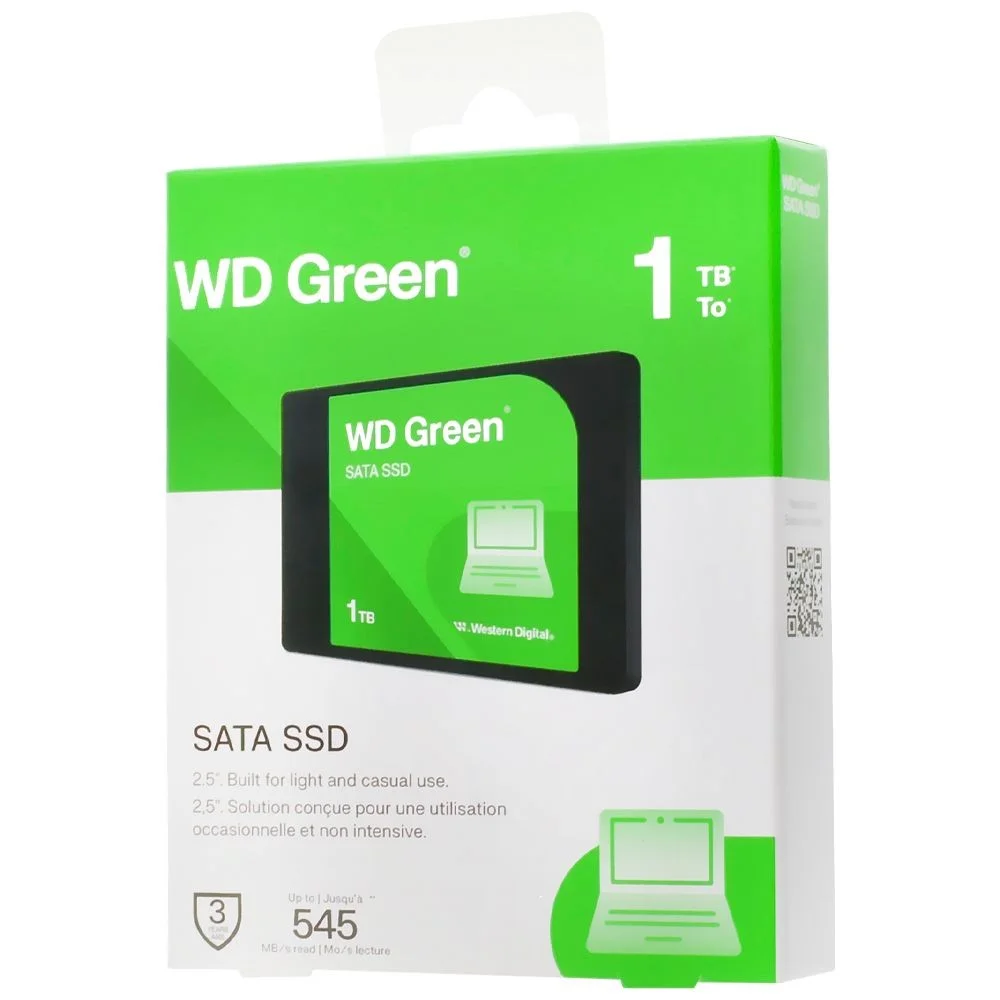 Imagem 3 de 3 do produto SSD Sandisk 1TB Wd Green 2.5 Sata 3 Wds100t5g0a Interno 545mb/s Sata Iii Notebook PC Gamer