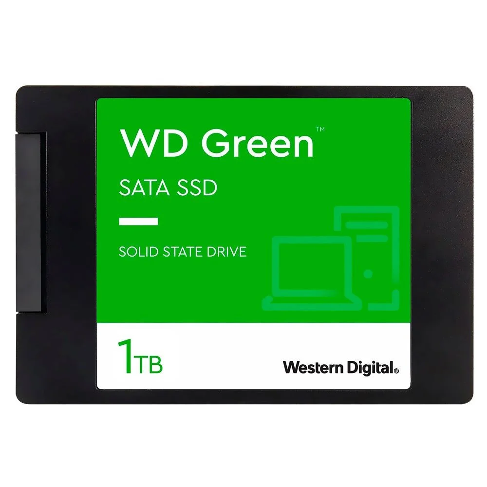 SSD Sandisk 1TB Wd Green 2.5 Sata 3 Wds100t3g0a Interno 545mb/s Leitura Notebook PC Hard Disk Sata Iii Preto