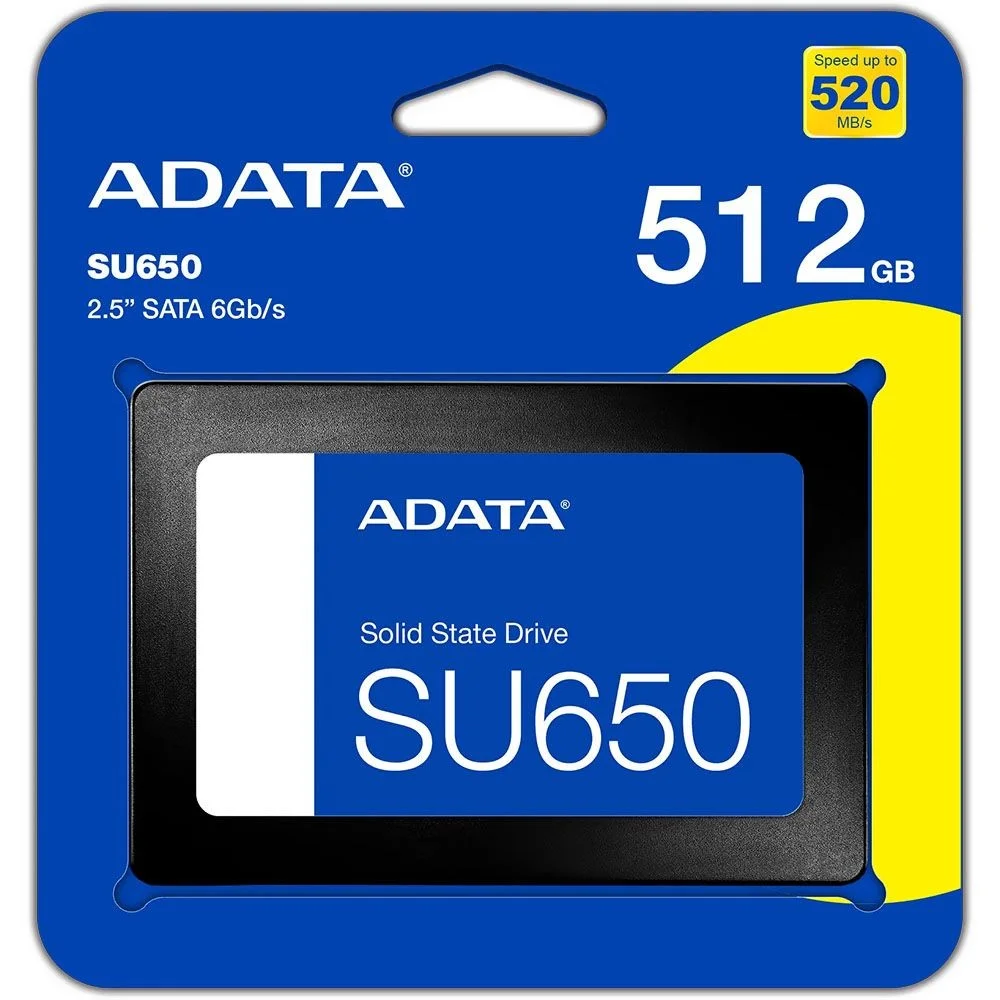 Imagem 3 de 3 do produto SSD Adata Su650 512gb Asu650ss-512gt-r Sata 3 2.5 " 3d Nand Leitura 520mb/s Interno Notebook PC