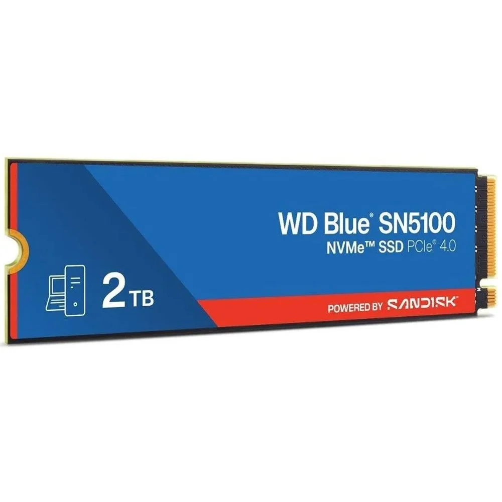 Imagem 2 de 5 do produto SSD Sandisk M.2 2TB Wd Blue Sn5100 Nvme Wds200t5b0e PCie 4.0 Leitura Interno Gamer Computador Notebook