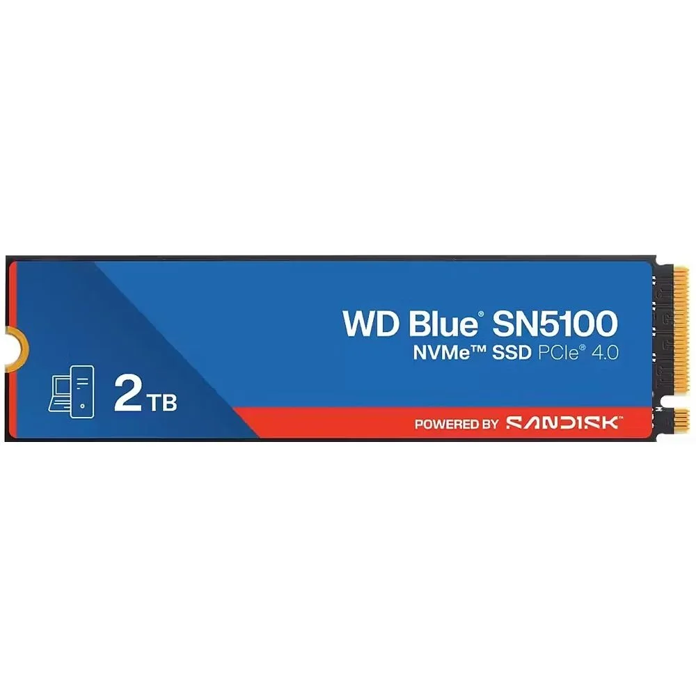 Imagem 3 de 5 do produto SSD Sandisk M.2 2TB Wd Blue Sn5100 Nvme Wds200t5b0e PCie 4.0 Leitura Interno Gamer Computador Notebook