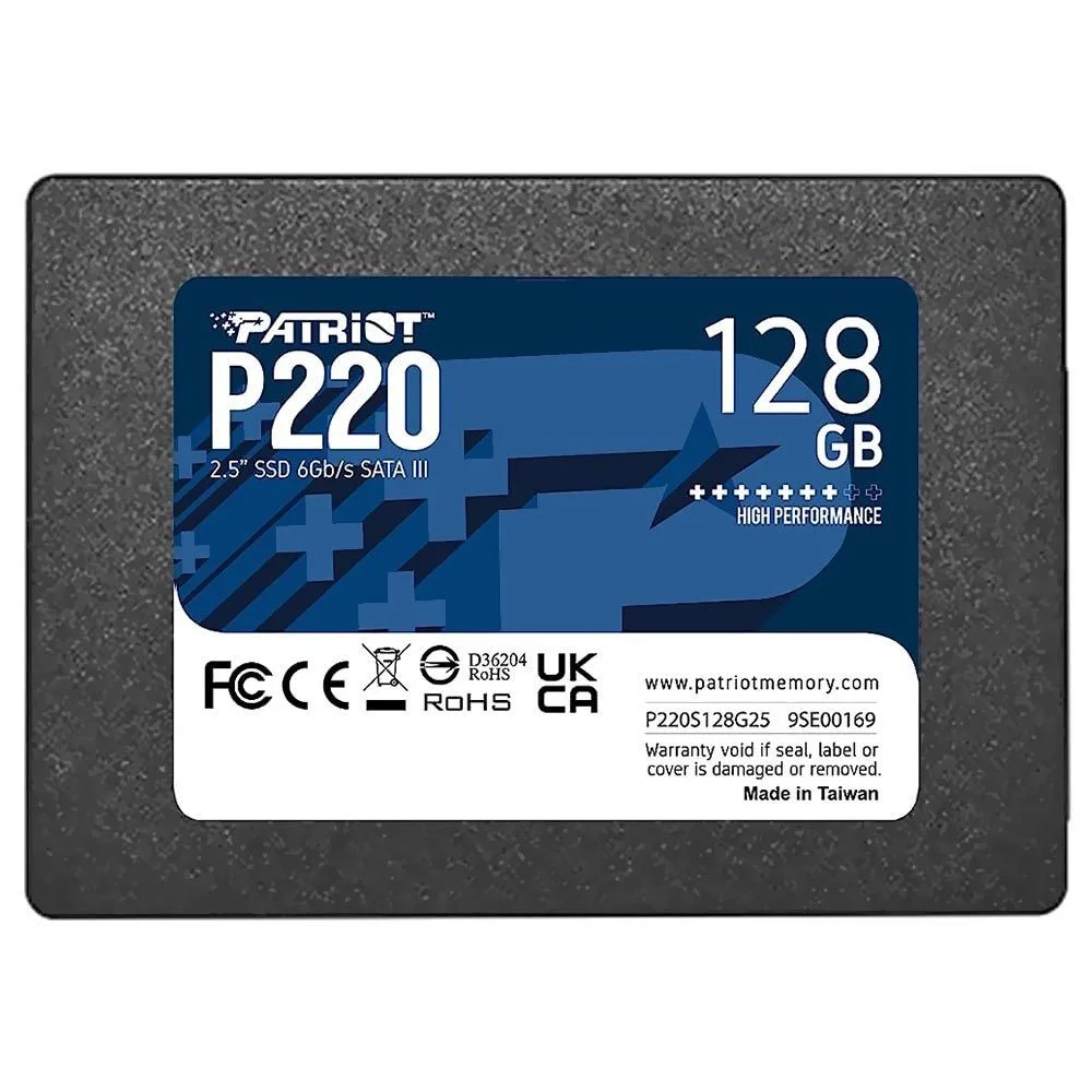 SSD Patriot P220 128GB Sata 3 2.5 " P220s128g25 Leitura 550mb/s Interno Para Notebook E PC Desktop