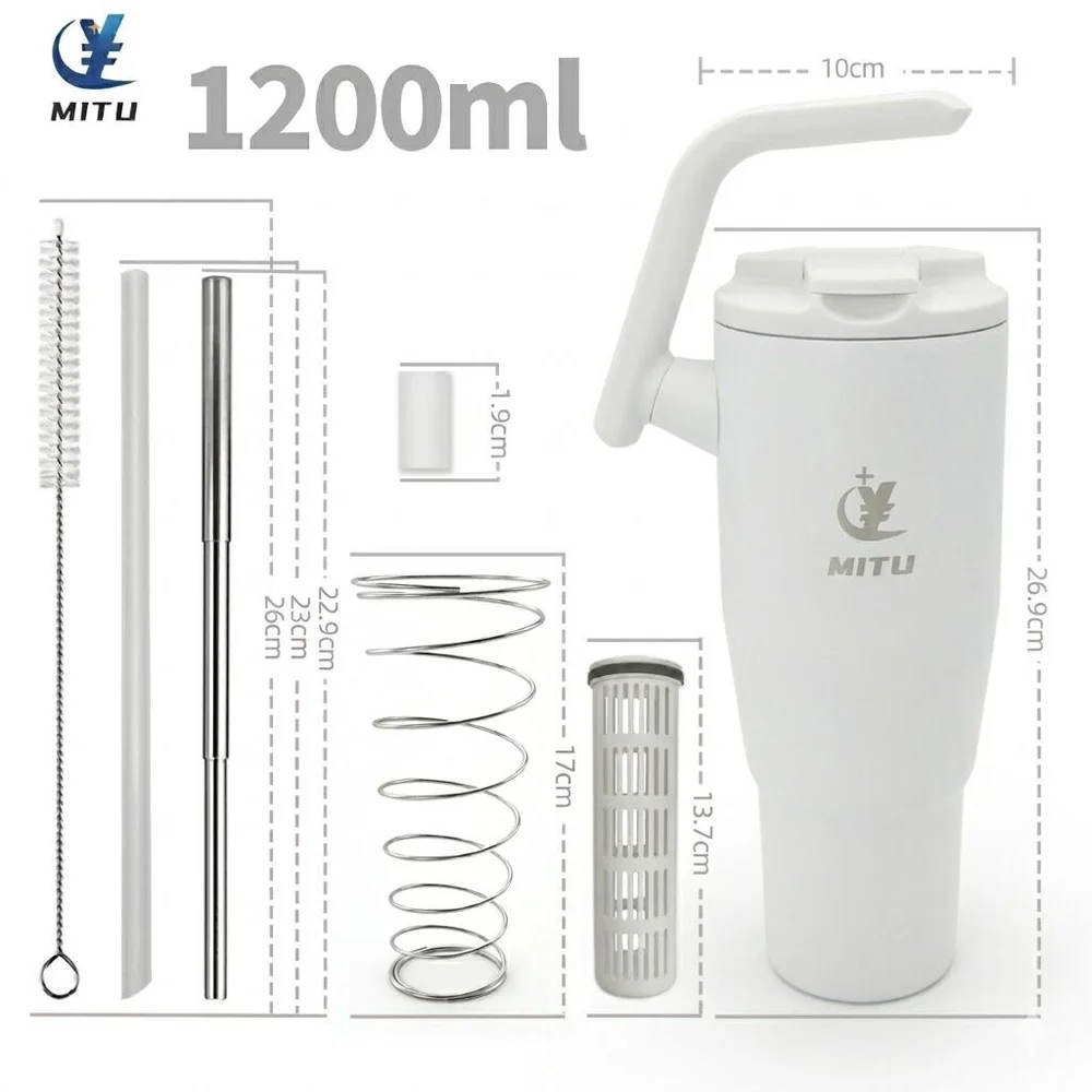Imagem 2 de 2 do produto Copo Térmico Mitu Branco Alça Transformável Jlx-100082 - Tudo Em Caixa