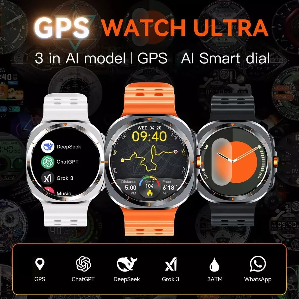 Imagem 5 de 5 do produto Smartwatch Microwear Su01 Série 11 AmoLED Gps Whatsapp A Prova D'água Cor:preto
