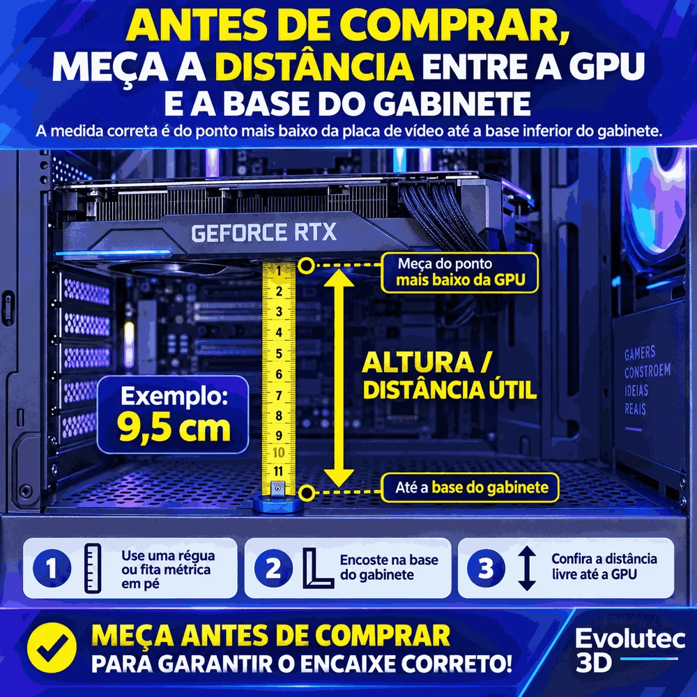 Imagem 3 de 3 do produto Suporte Placa De Video Gpu Ajustável 7cm-11,5cm, Redragon Branco