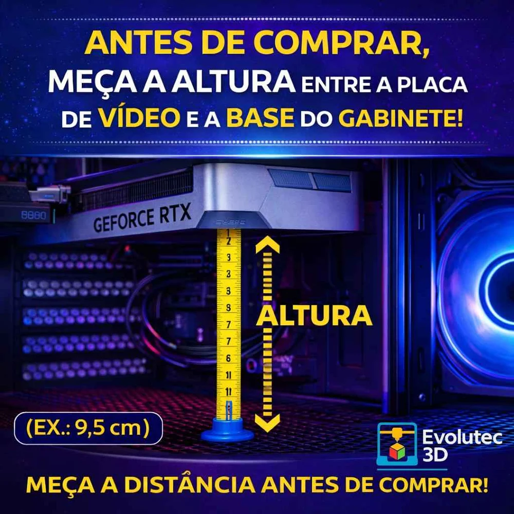 Imagem 2 de 3 do produto Suporte Placa De Video Amd Radeon Rx Gpu Ajustável 7 A 12cm