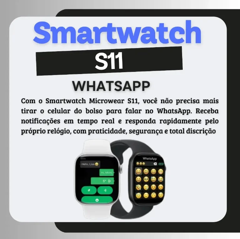 Imagem 4 de 5 do produto Smartwatch Microwear S11 Preto 46mm Com Fone Bluetooth