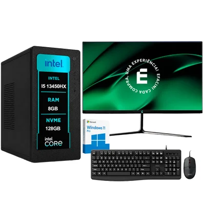 Computador PC Completo Efacini Pro i5 13450hx, 8GB, WINDOWS 11 Pro Monitor 23.8", SSD Nvme 128GB