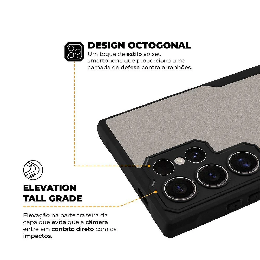 Imagem 2 de 5 do produto Capa Para Samsung Galaxy S24 Ultra - Dual Sense Preta - Gshield