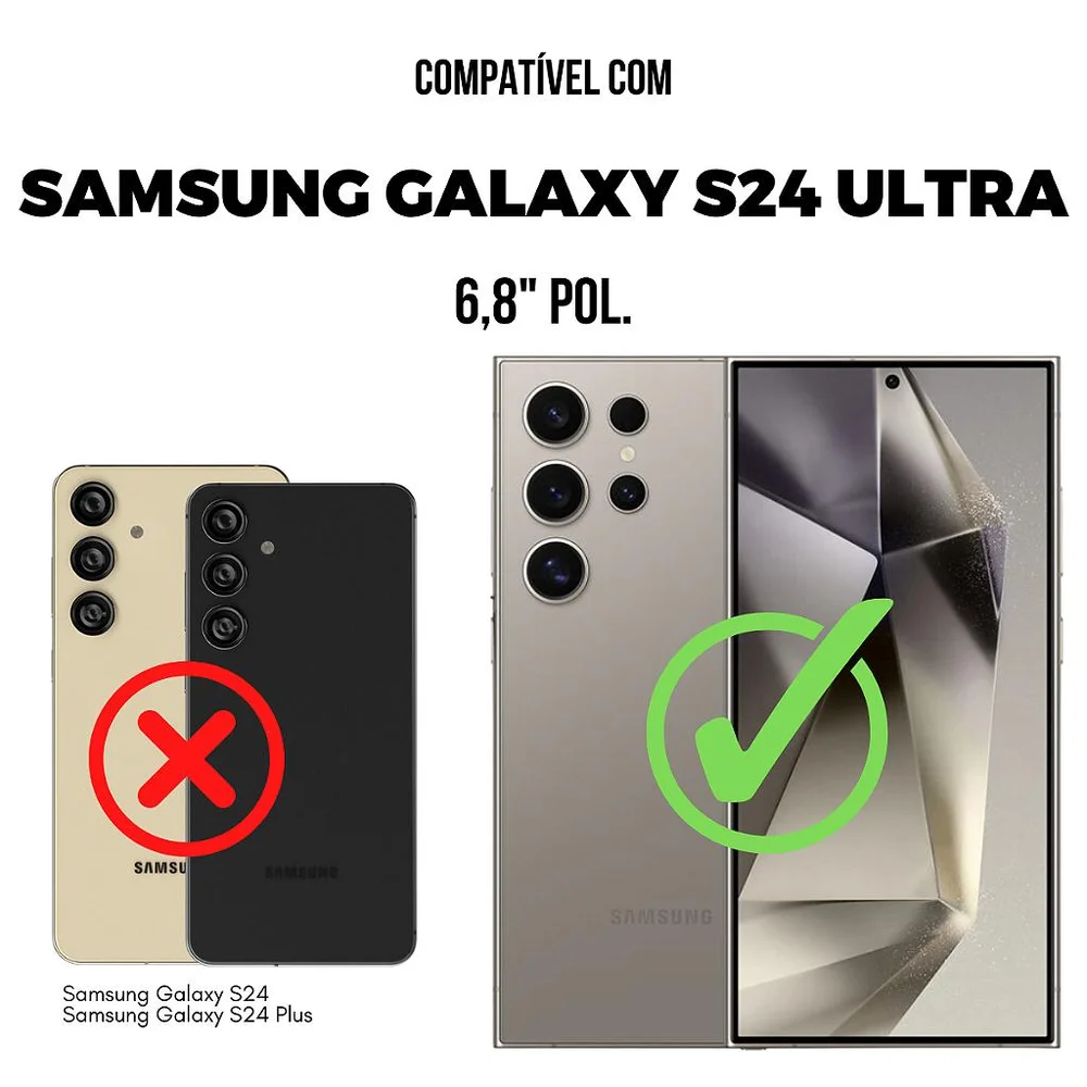 Imagem 4 de 5 do produto Capa Para Samsung Galaxy S24 Ultra - Dual Sense Preta - Gshield