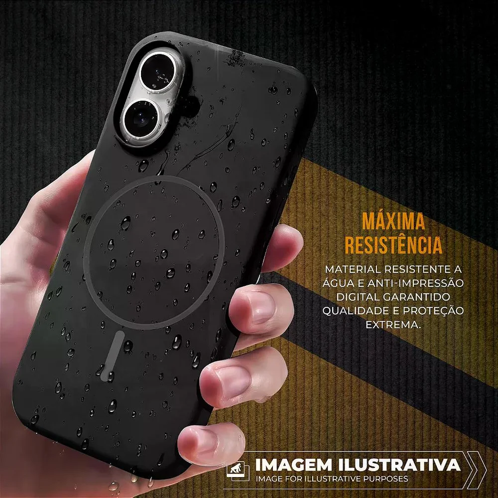 Imagem 5 de 5 do produto Capa Case Capinha Para Iphone 18 Pro - Silicon Liquid Magsafe - Preta - Gshield