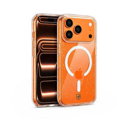 Capa Case Capinha Para Iphone 17 Pro / 18 Pro - Crystal Slim Magsafe - Não Amarela - Transparente Glitter - Gshield