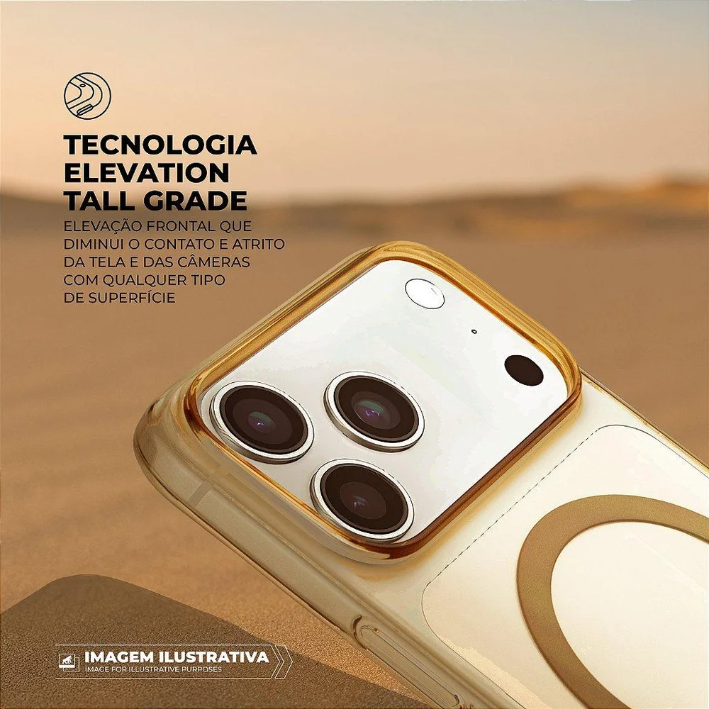Imagem 4 de 5 do produto Capa Case Capinha Para Iphone 18 Pro Max - Crystal Slim Magsafe - Não Amarela - Desert - Gshield