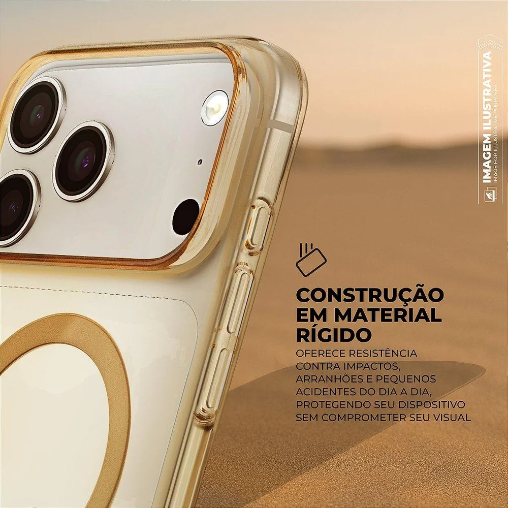 Imagem 5 de 5 do produto Capa Case Capinha Para Iphone 18 Pro Max - Crystal Slim Magsafe - Não Amarela - Desert - Gshield