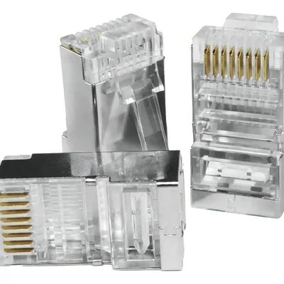 Kit 100 Conectores Rj45 Cat5e Cat6 Vazado