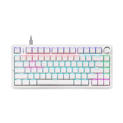 Teclado Mecânico Epomaker Aula F75, RGB Hot Swap 3 Pinos, Switch Red Lubrificado