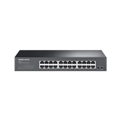 Switch Mercusys Ms124gs 24 Portas Gigabit 10/100/1000 Mbps, Rack, Qos, Preto