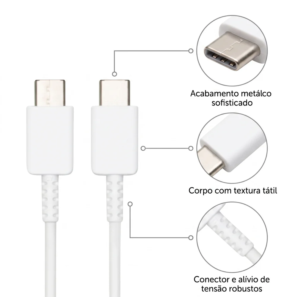 Imagem 3 de 5 do produto Cabo Samsung Usb-c Pra Usb-c Galaxy Book3 Book4 Book3 360