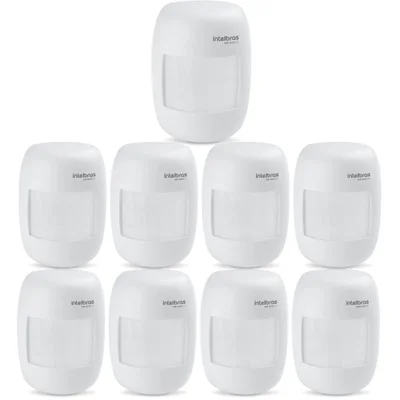Kit 9 Sensores Alarme Passivo Infravermelho Com Fio Interno Ivp 3000 Cf Intelbras