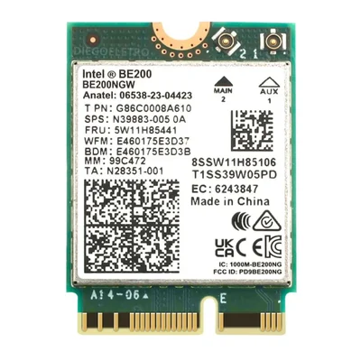 Placa Wifi 7 Intel Be200 M.2 Ngff Tri-band Bluetooth 5.4 Mu-mimo 5800 Mbps