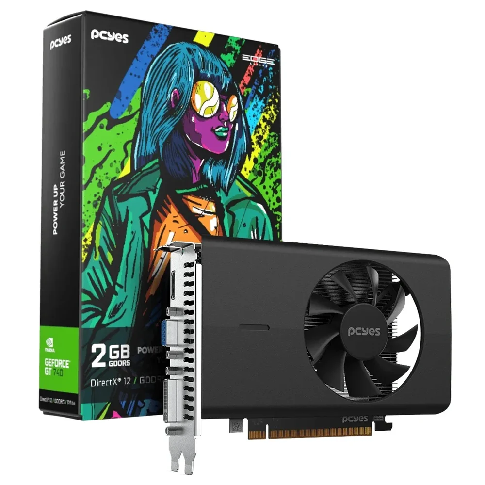 Placa De Video Gpu Geforce Gt740 2gb GDDR5 128 Bit Single Fan Projeto Edge
