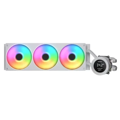 Water Cooler 360mm Cougar Poseidon Vistek, ARGB, Display Temperatura, White - Cgr-psdvaRGB-w-360
