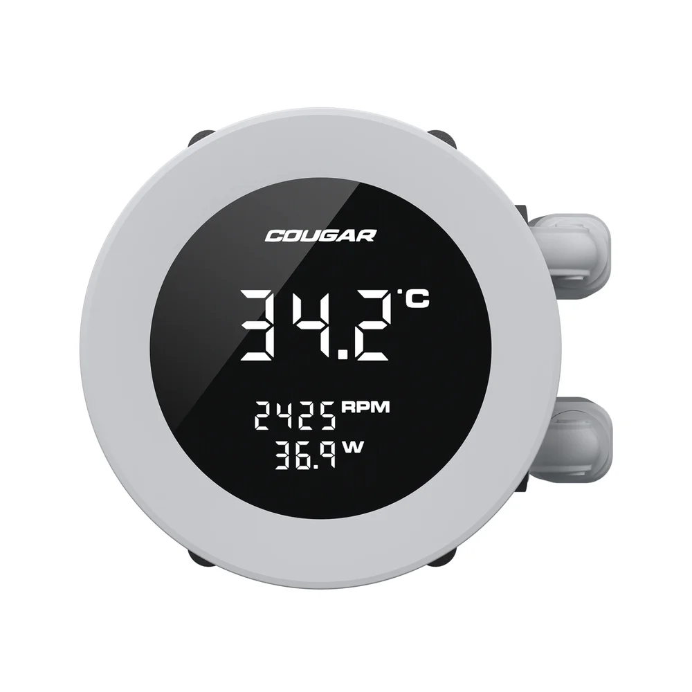 Imagem 2 de 2 do produto Water Cooler 360mm Cougar Poseidon Vistek, ARGB, Display Temperatura, White - Cgr-psdvaRGB-w-360