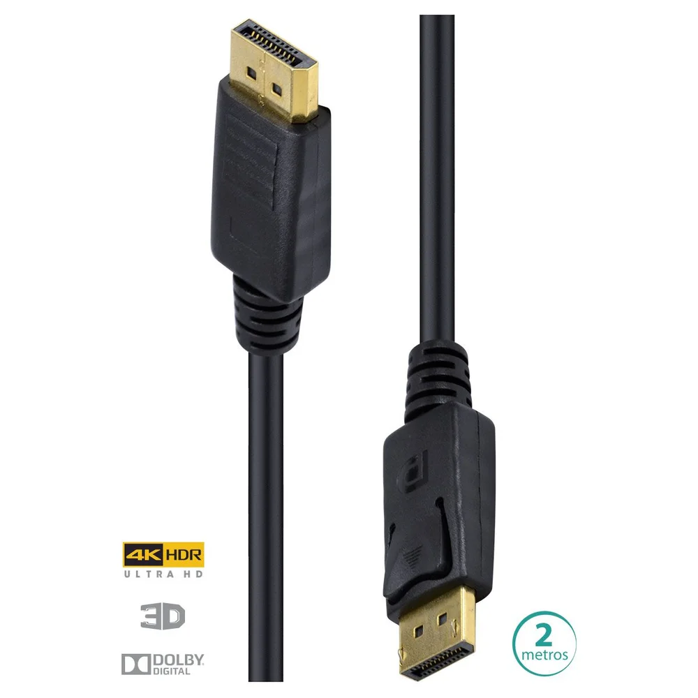 Imagem 3 de 5 do produto Cabo Displayport 1.3v, Ultra Hd 60hz, 2 Metros - Dp13-2