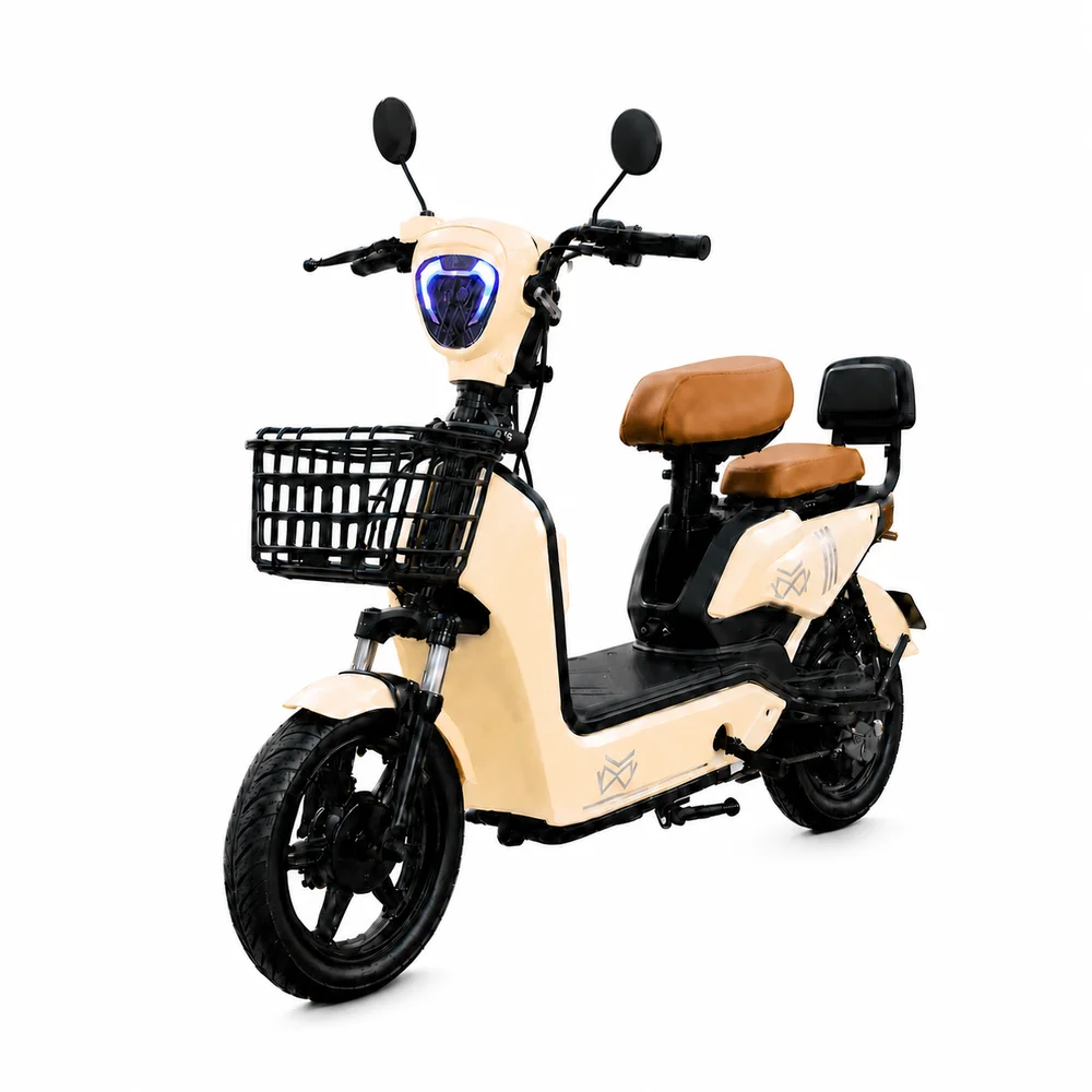 Imagem 1 de 5 do produto Bicicleta Elétrica Jy Mw 500w Sem Cnh 3 Velocidades Couro Cor:bege