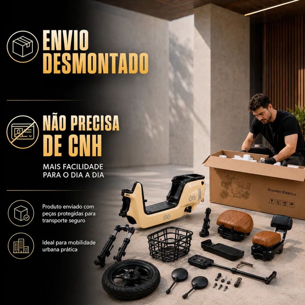 Imagem 2 de 5 do produto Bicicleta Elétrica Jy Mw 500w Sem Cnh 3 Velocidades Couro Cor:bege