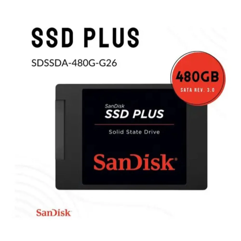 Imagem 3 de 4 do produto SSD Sandisk Plus 480 Gb Sata Iii Para PC E Notebook Preto