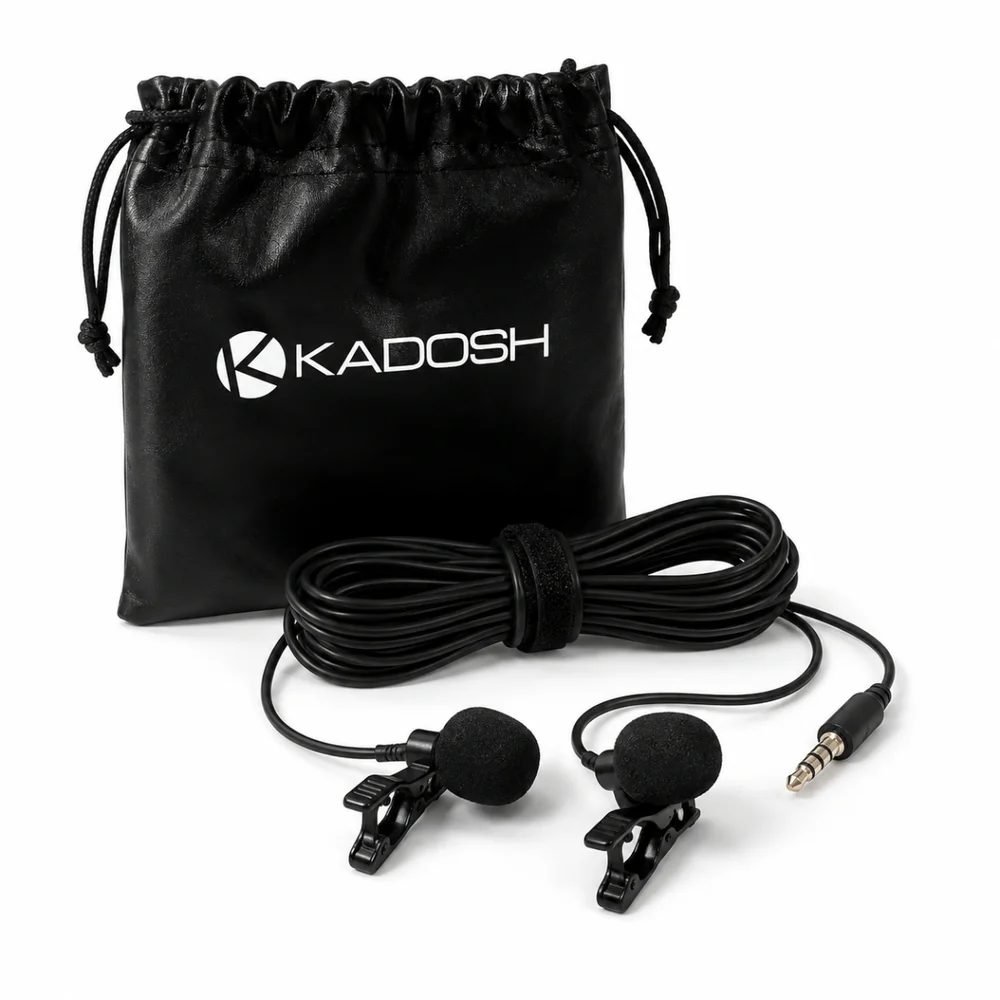 Imagem 2 de 4 do produto Microfone Lapela Duplo Kadosh Kl2 P2 3,5mm Celular Notebook