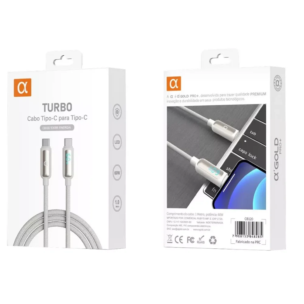 Imagem 3 de 4 do produto Cabo Usb C Profissional Indestrutível 1 Metro Para Iphone 16 Iphone 15 16 Pro Iphone 17 Air 17 Pro Max Iphone 15 Pro