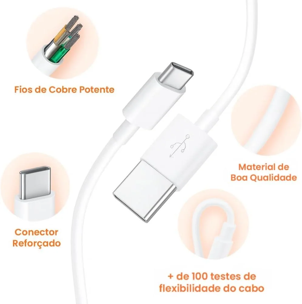 Imagem 5 de 5 do produto Cabo Usb/usb-c Super Resistente Compatível Compatível Com Iphone 15, 15 Pro/max, Iphone 16, 16 Pro/max, Iphone 17, 17pro/max, Samsung Galaxy, Ios/andr