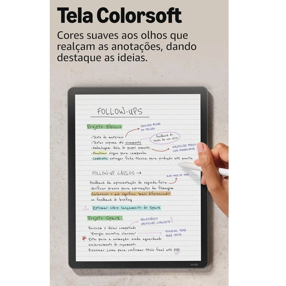 Imagem 5 de 5 do produto Amazon Kindle Scribe Colorsoft 64 Gb, Tela Colorida De 11" Semelhante Ao Papel, Com Luz Frontal, Fino, Leve, Potente, Grafite