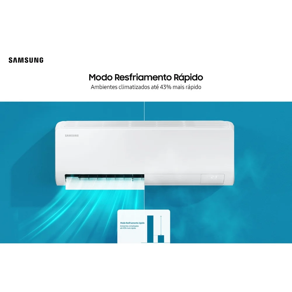 Imagem 3 de 5 do produto Ar Condicionado Split Samsung Digital Inverter Ultra Ai 24000 Btus Ar50f24d1 Wi-fi Gás R32 Frio 220v