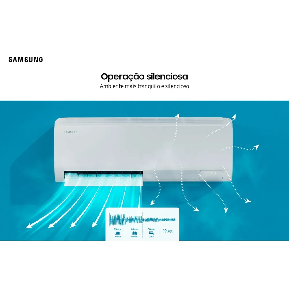 Imagem 5 de 5 do produto Ar Condicionado Split Samsung Digital Inverter Ultra Ai 24000 Btus Ar50f24d1 Wi-fi Gás R32 Frio 220v